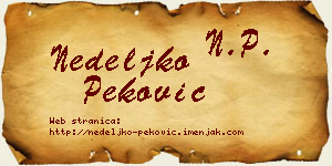 Nedeljko Peković vizit kartica